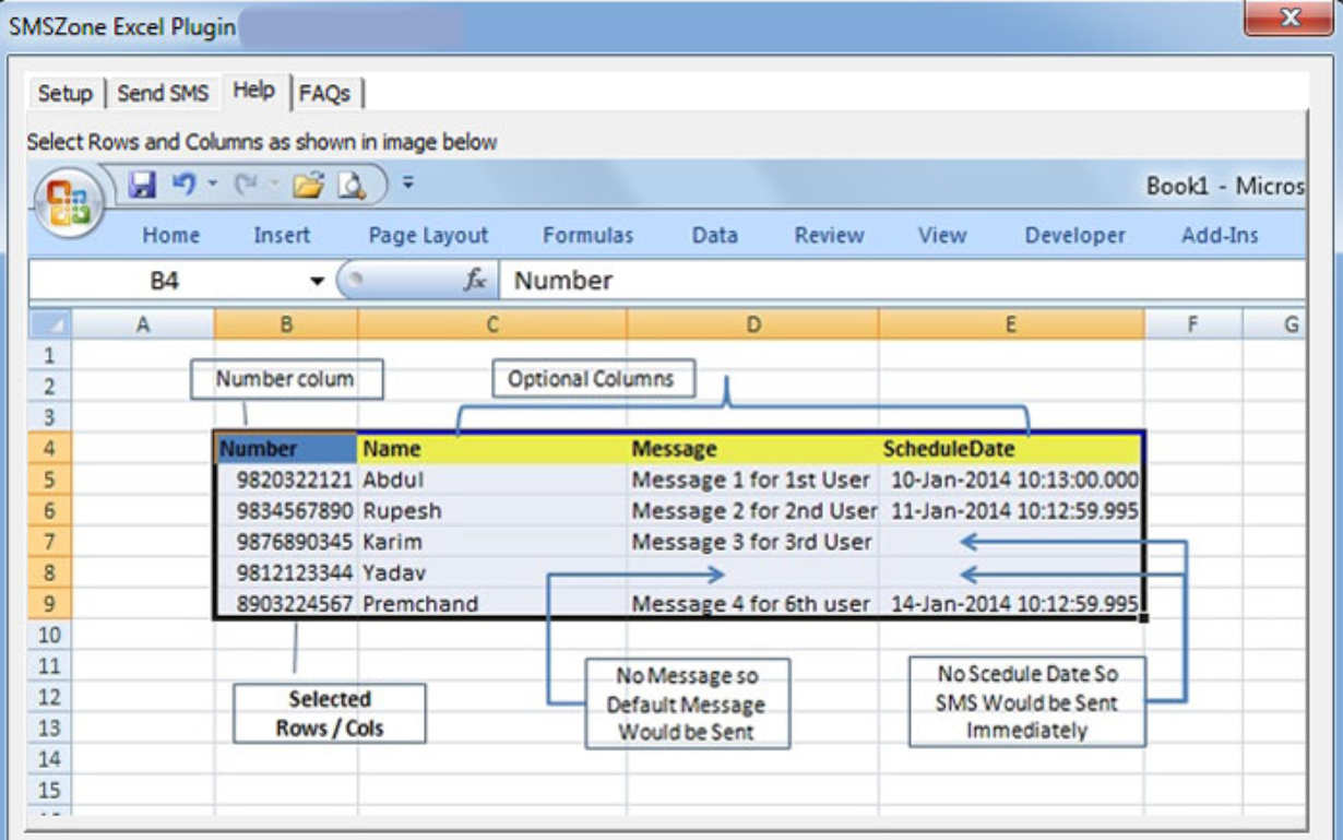 Excel Plugin To Send Messages, send messages using SMS Studio